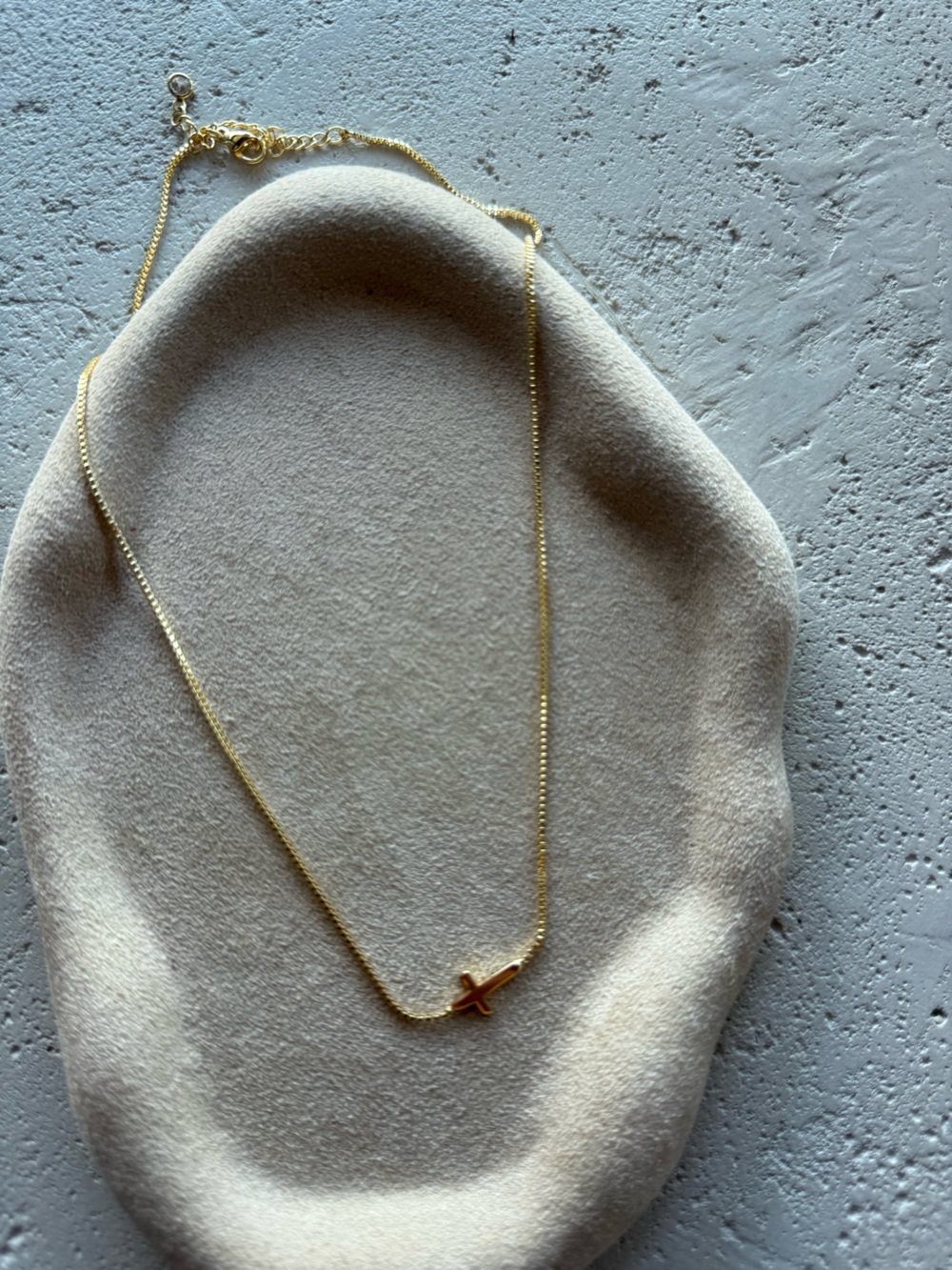 14K Gold Silver Plated Dainty Small Cross Pendant Choker